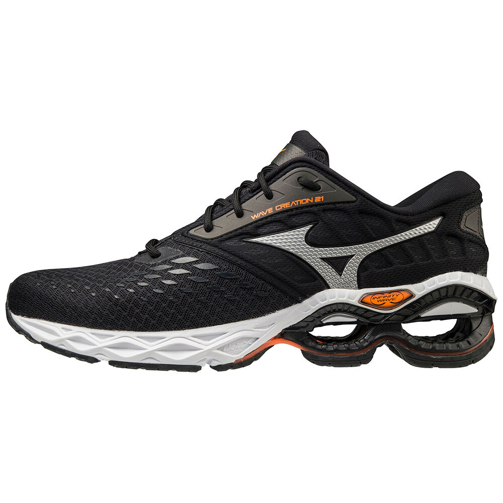 Sapatilhas Running Mizuno Wave Creation 21 - Homem - Pretas/Laranja - PWQXD5819